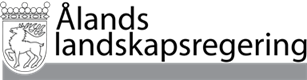 Landskapsregeringens logo med Ålands vapen med hjorten och texten Ålands landskapsregering.